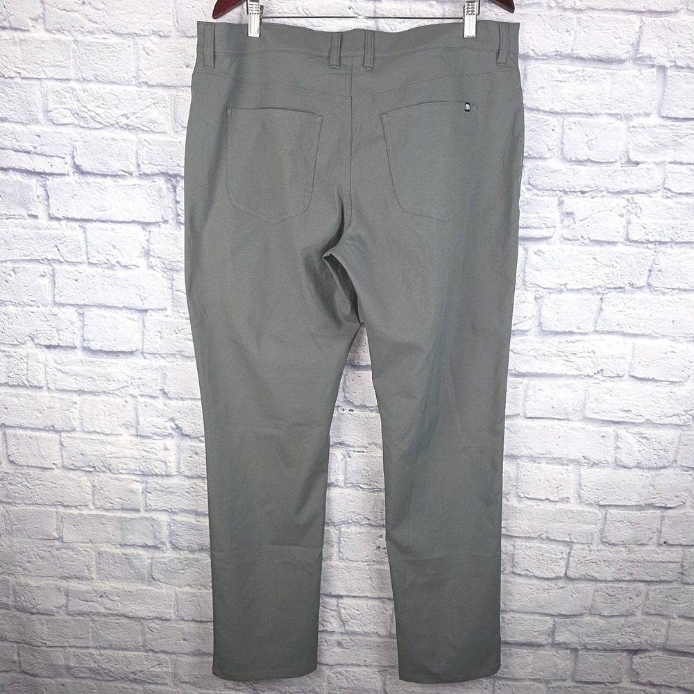 Travis Mathew Mens Green Grey Performance Golf Pants 5-Pocket Size 38X32 - Picture 7 of 10